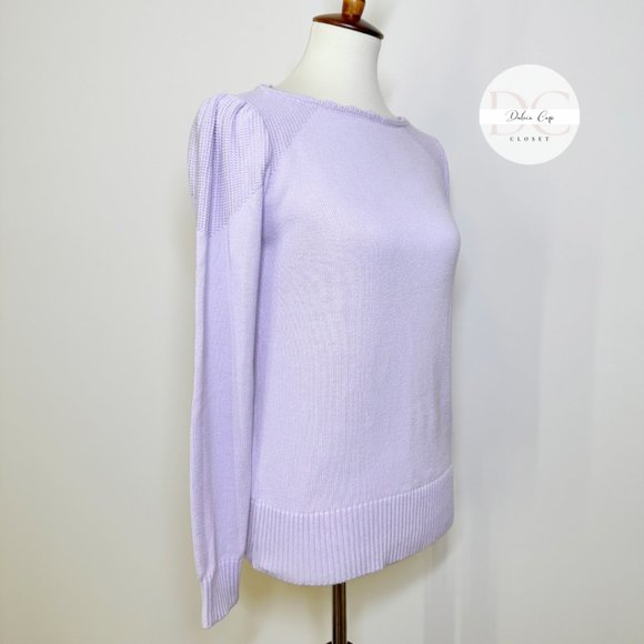 ANN TAYLOR LOFT 100% Cotton Lilac Sweater Size XS - Picture 2 of 7